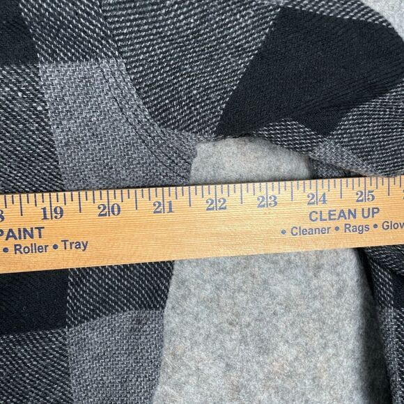 BRIXTON Bowery Mens Flannel Hoodie Hooded Size M Medium Gray Black Plaid USA EUC - Picture 6 of 9